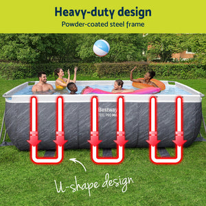 Steel Frame Swimming Pool 412x201x122cm | Includes Pump & Ladder