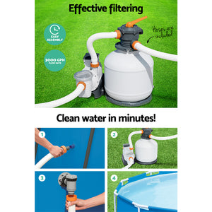 Pool Pump Sand Filter | 3000GPH | 11355L/H Pools | Flowclear™ Filters