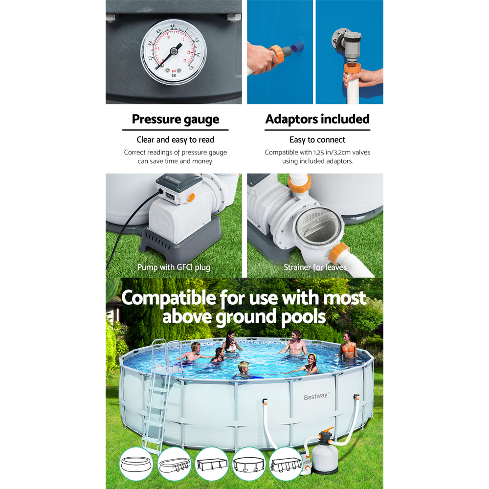 Pool Pump Sand Filter | 3000GPH | 11355L/H Pools | Flowclear™ Filters