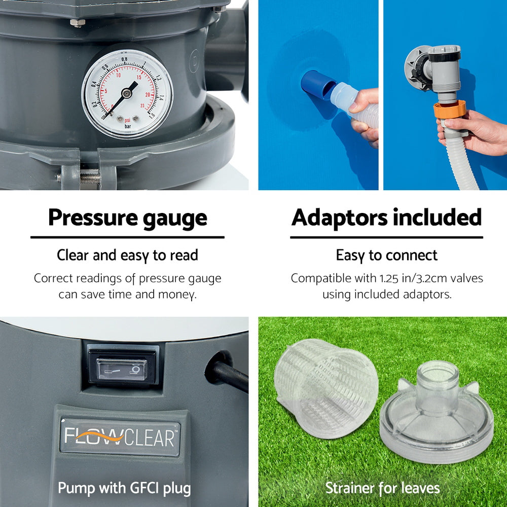 Pool Pump Sand Filter | 800GPH | 3028L/H | Pools | Flowclear Filters