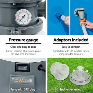 Pool Pump Sand Filter | 800GPH | 3028L/H | Pools | Flowclear Filters