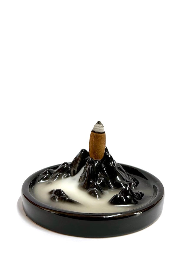 Backflow Incense Burner | Mountain Top Design (Black)