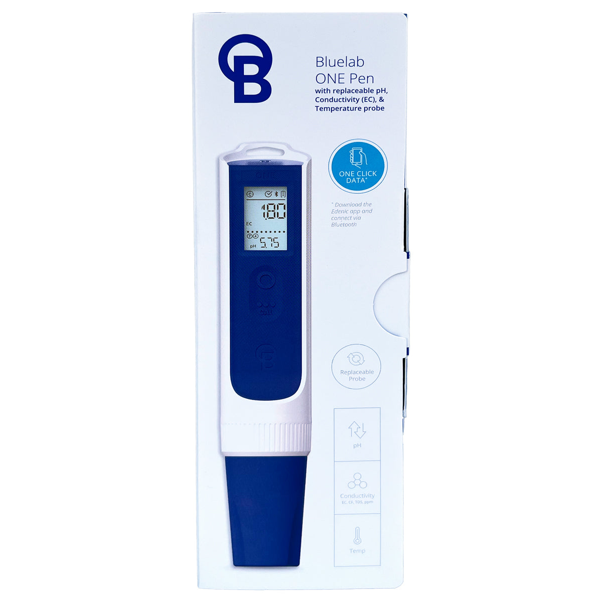 Bluelab ONE Pen | 3-in-1 pH + EC/PPM + Temperature Meter | Bluetooth to Edenic App