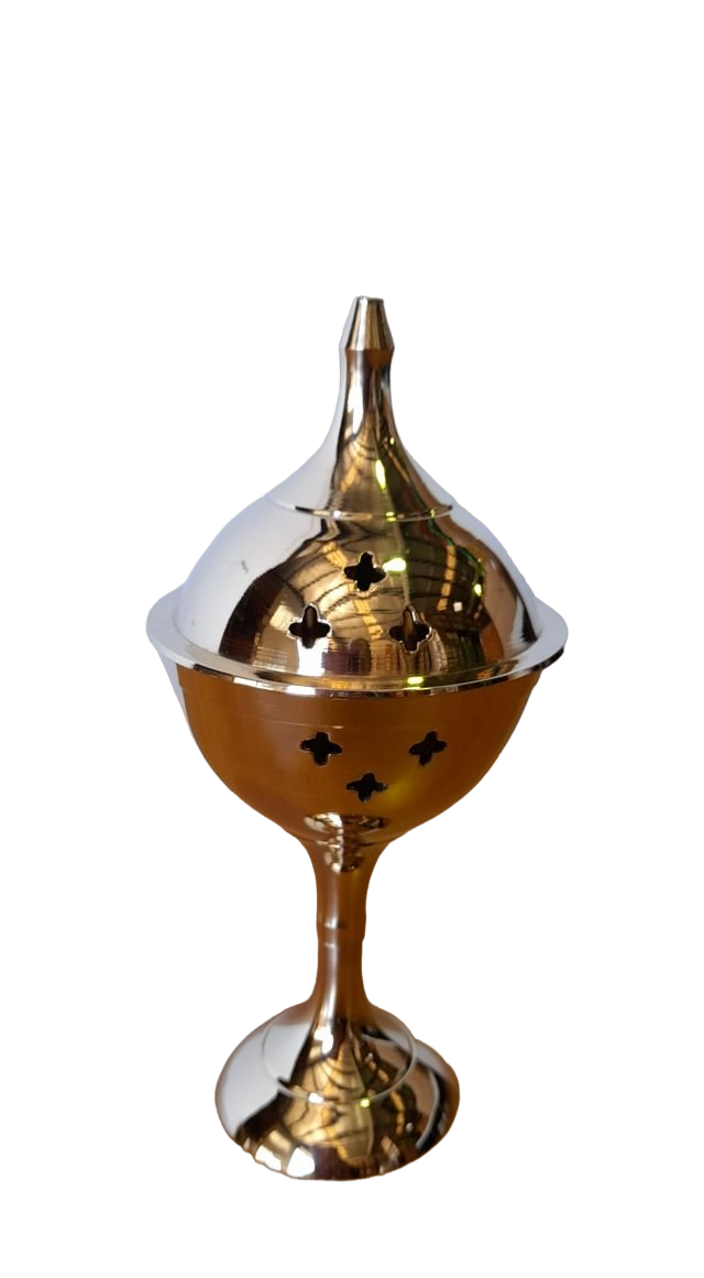 Brass Charcoal Holder - Brass On Stand