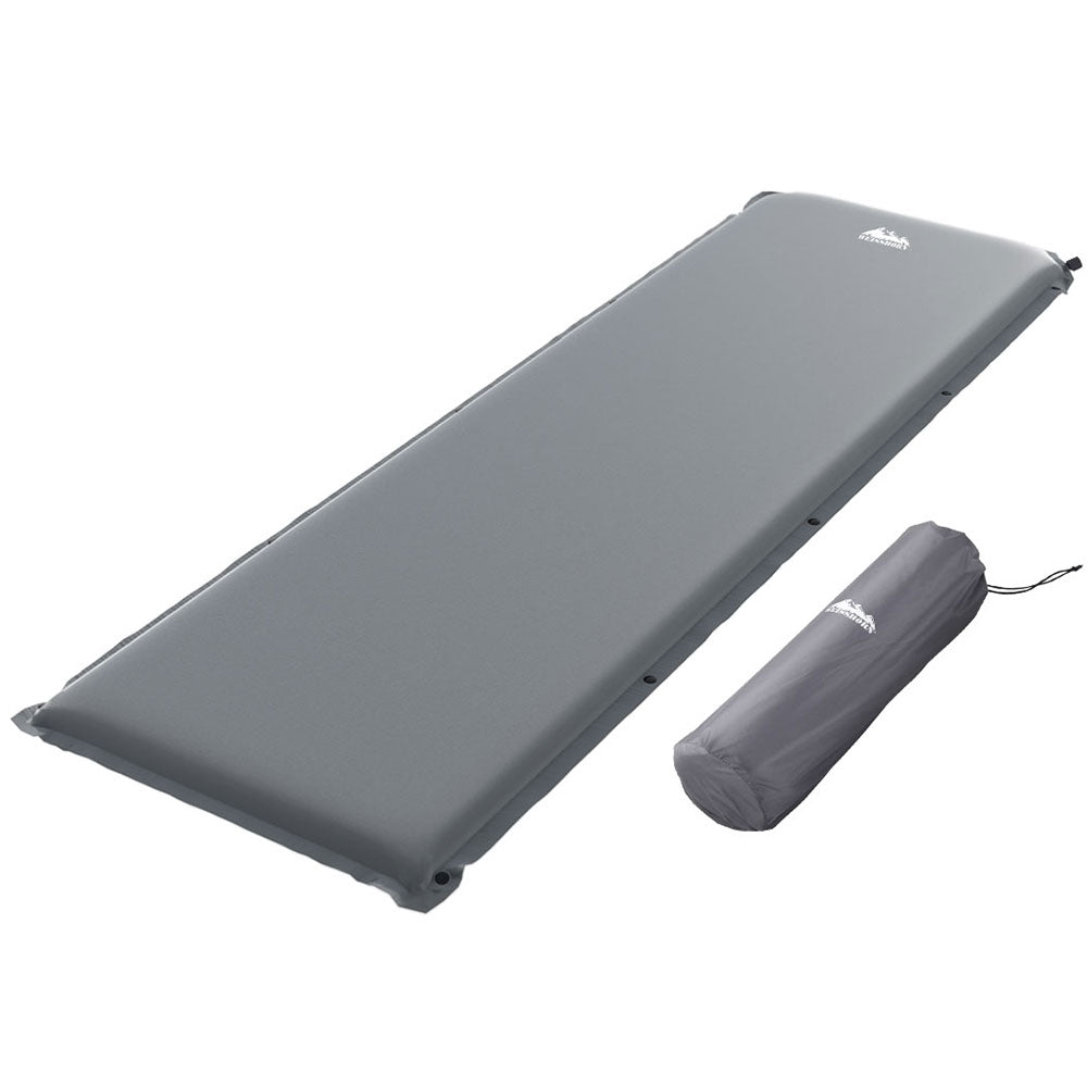 Self-Inflating Mattress | Camping Sleeping Mat Air Bed Pad | Single | Grey