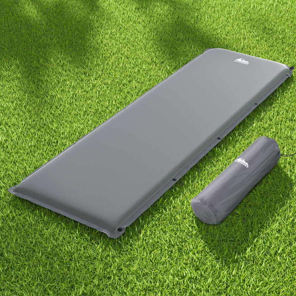 Self-Inflating Mattress | Camping Sleeping Mat Air Bed Pad | Single | Grey