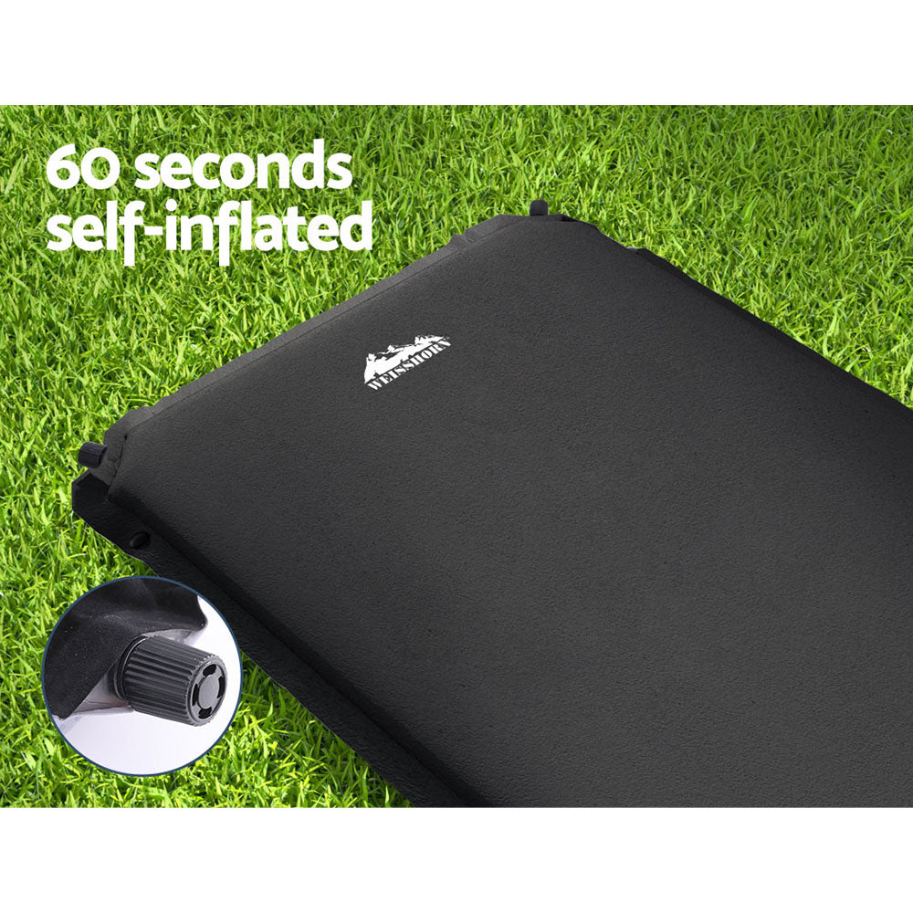 Self-Inflating Mattress | Camping Sleeping Mat Air Bed Pad | Single | Black