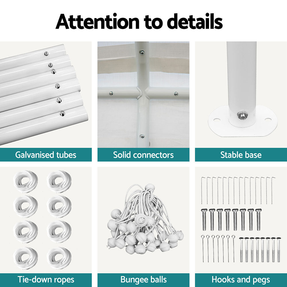 Instahut | Carports | 6x6m Carport Kits | Steel Shelter | Gazebo Canopy | Garage | Portable Garden Shed