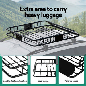 Universal Car Roof Rack Basket | Luggage Carrier | Steel | 111cm