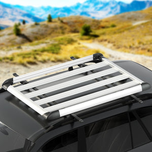 Giantz Universal Car Roof Rack Basket | Luggage | Vehicle Cargo Carrier | 140cm | Silver
