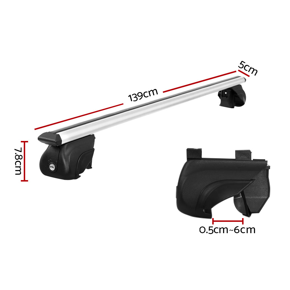 Universal Car Roof Racks | Pod Aluminium Cross Bars | Upgraded Holder | 126cm | Silver