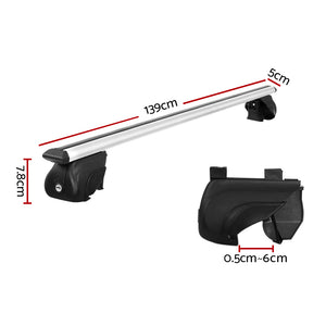Universal Car Roof Racks | Pod Aluminium Cross Bars | Upgraded Holder | 126cm | Silver