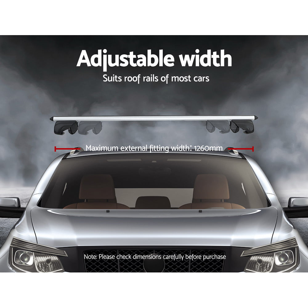 Universal Car Roof Racks | Pod Aluminium Cross Bars | Upgraded Holder | 126cm | Silver