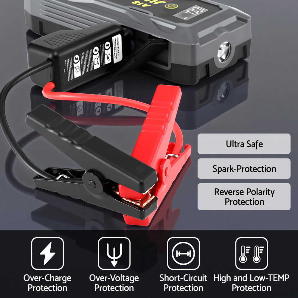 Car Jump Starter | 2000A | 12V Lithium Booster Pack | Power Bank + Cables
