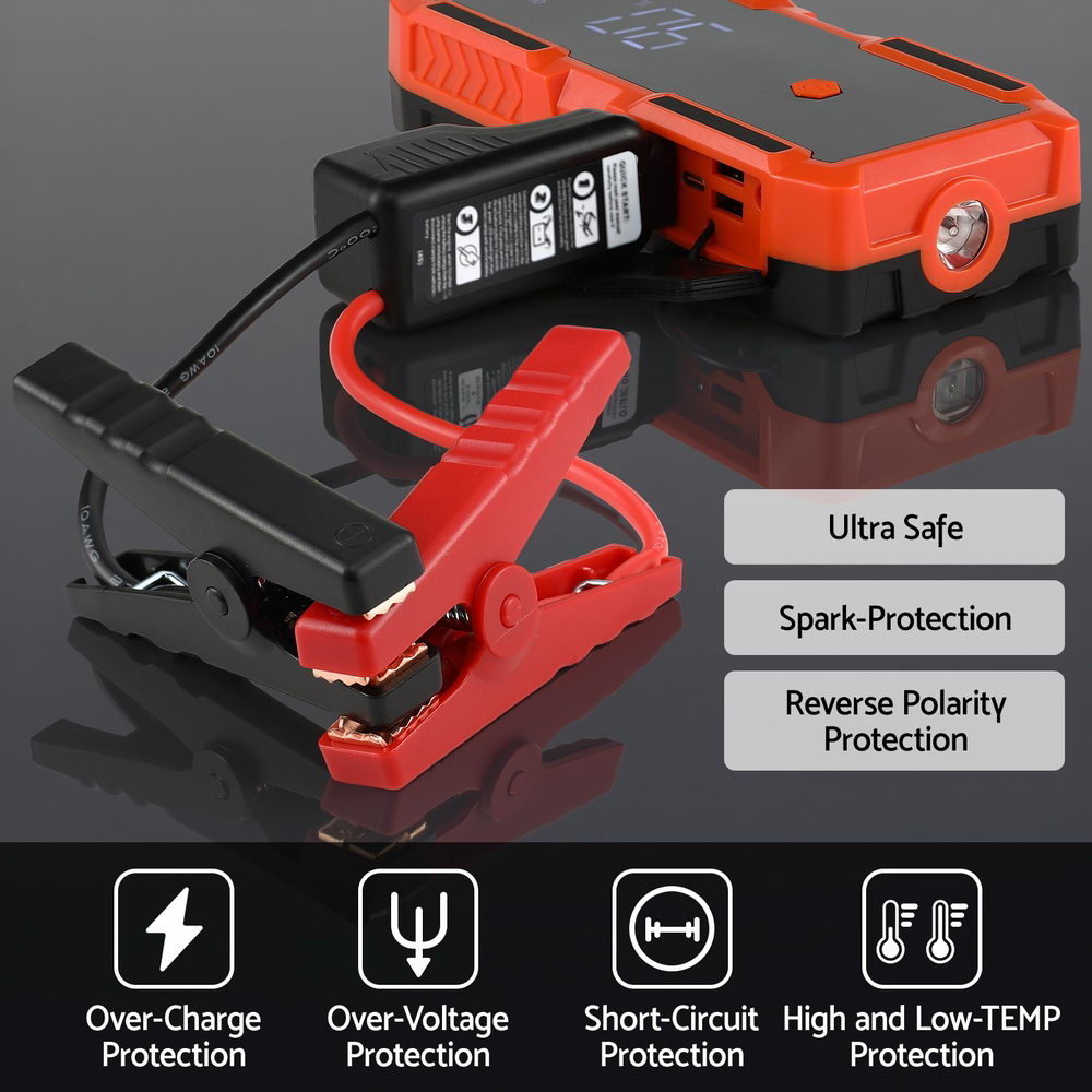 Car Jump Starter | 3000A | 12V Lithium Booster Pack | Power Bank + Cables