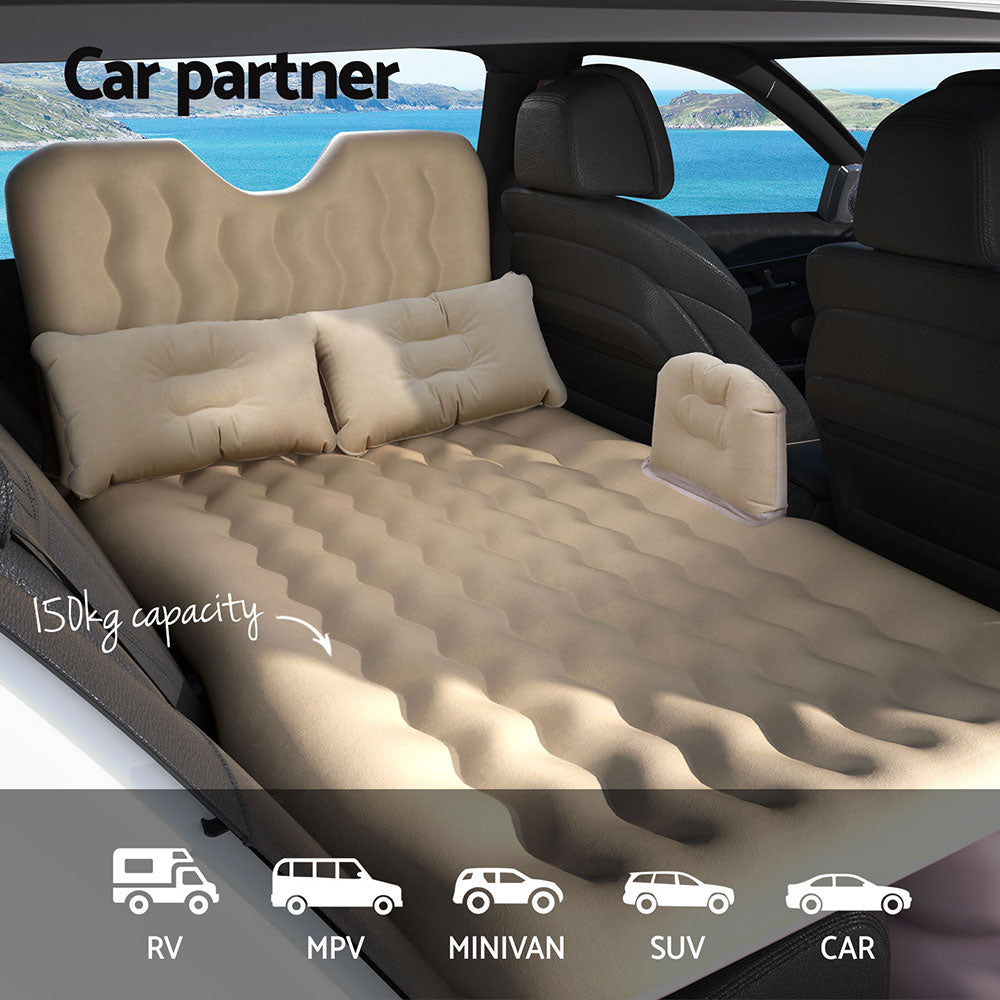 Car Mattress | 176x80cm Inflatable SUV Back Seat Camping Bed | Beige
