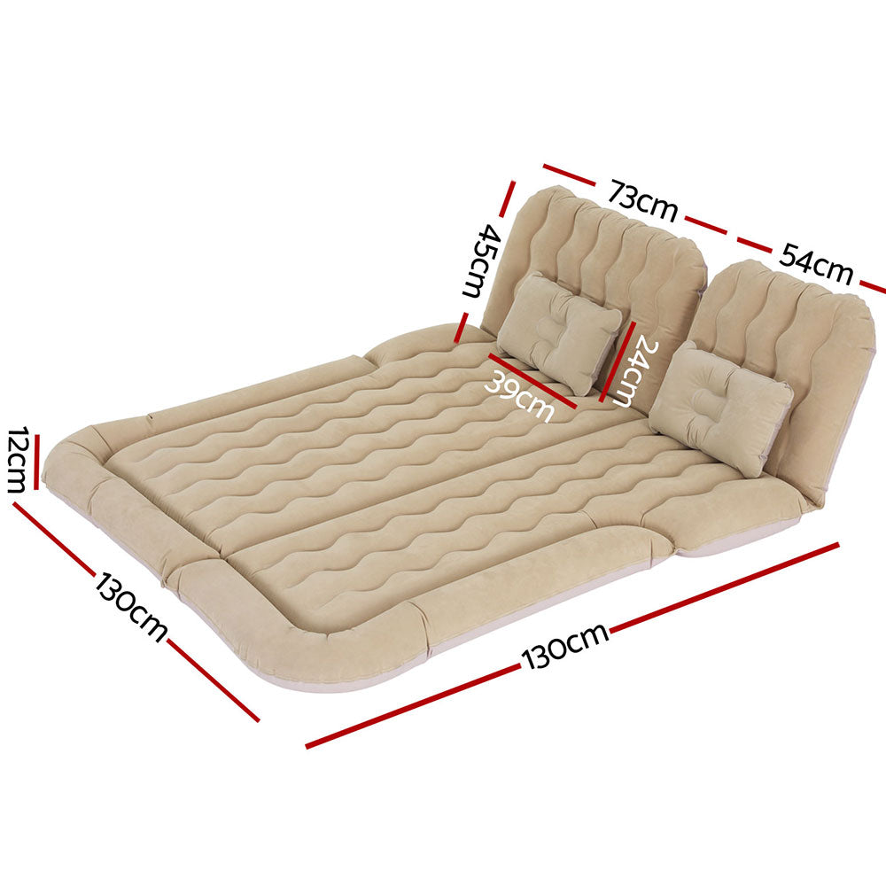 Car Mattress | 175x130cm Inflatable SUV Back Seat Camping Bed | Beige