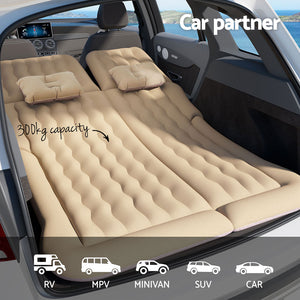 Car Mattress | 175x130cm Inflatable SUV Back Seat Camping Bed | Beige