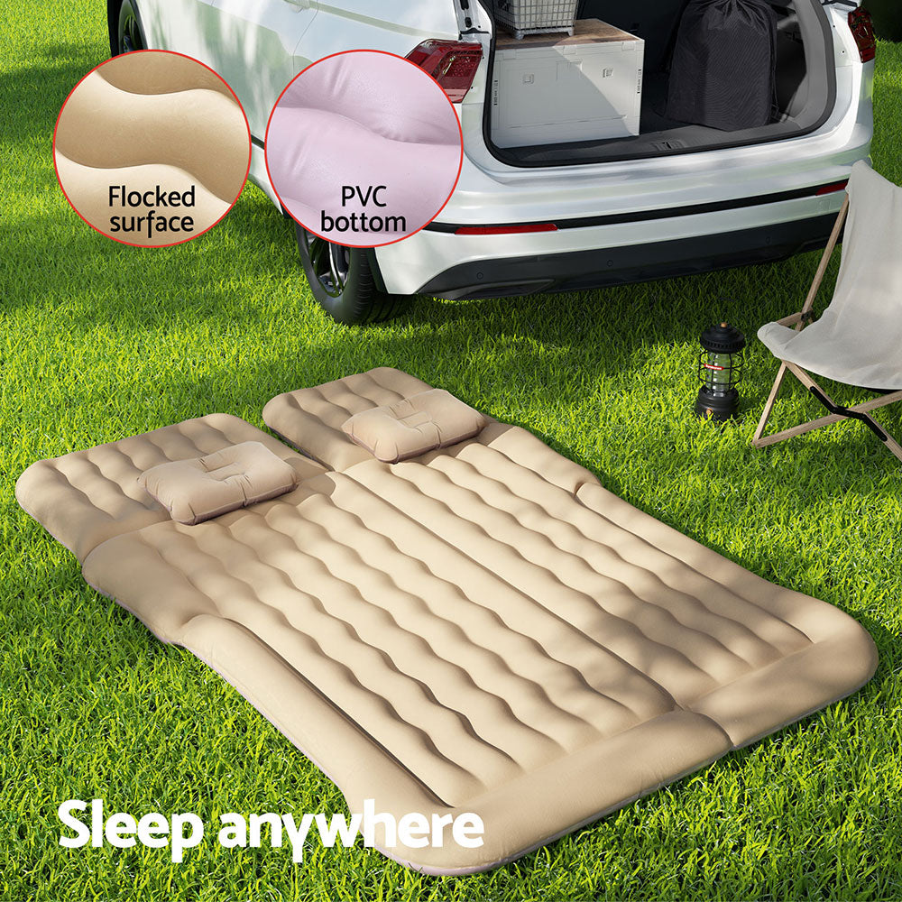 Car Mattress | 175x130cm Inflatable SUV Back Seat Camping Bed | Beige