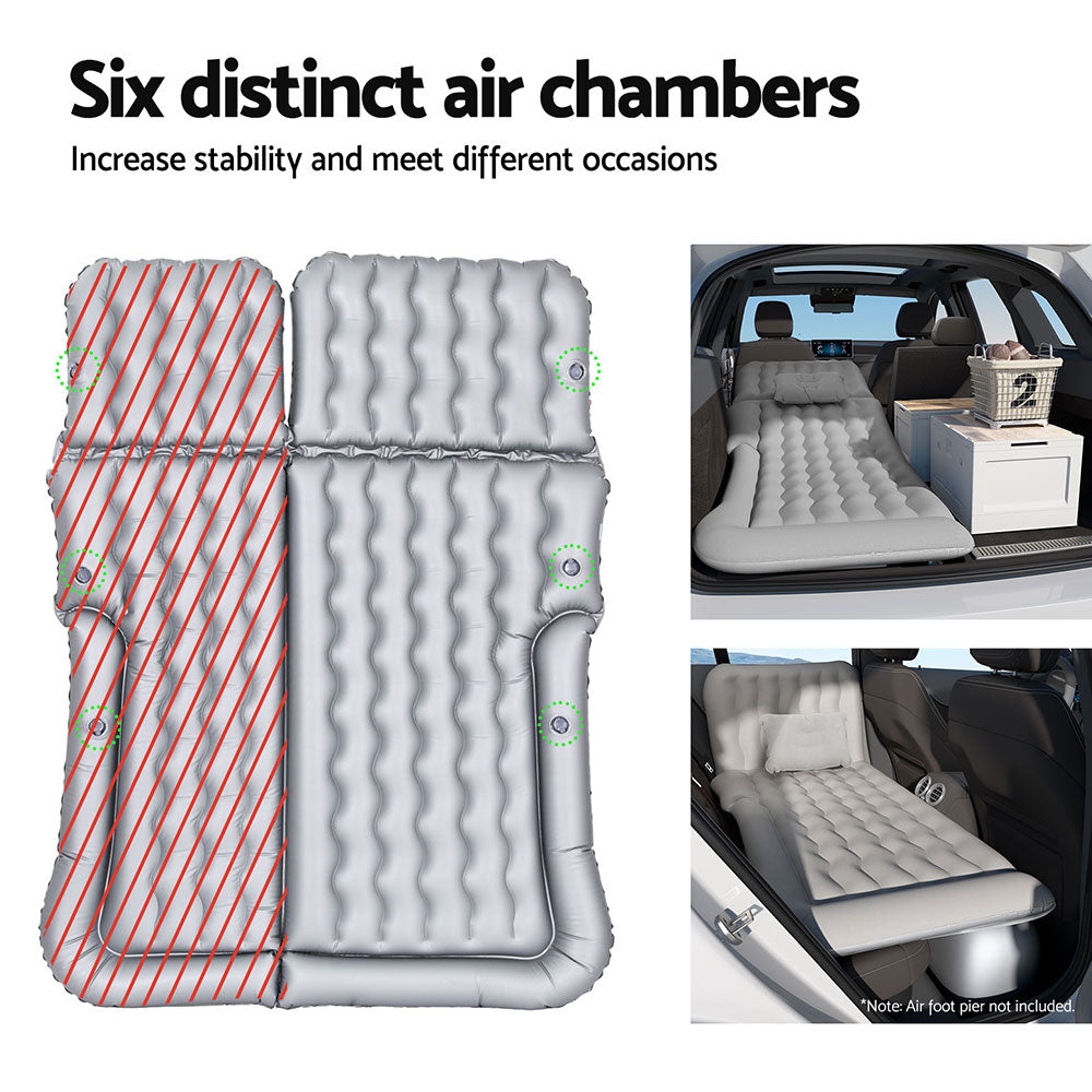 Car Mattress | 175x130cm Inflatable SUV Back Seat Camping Bed | Grey