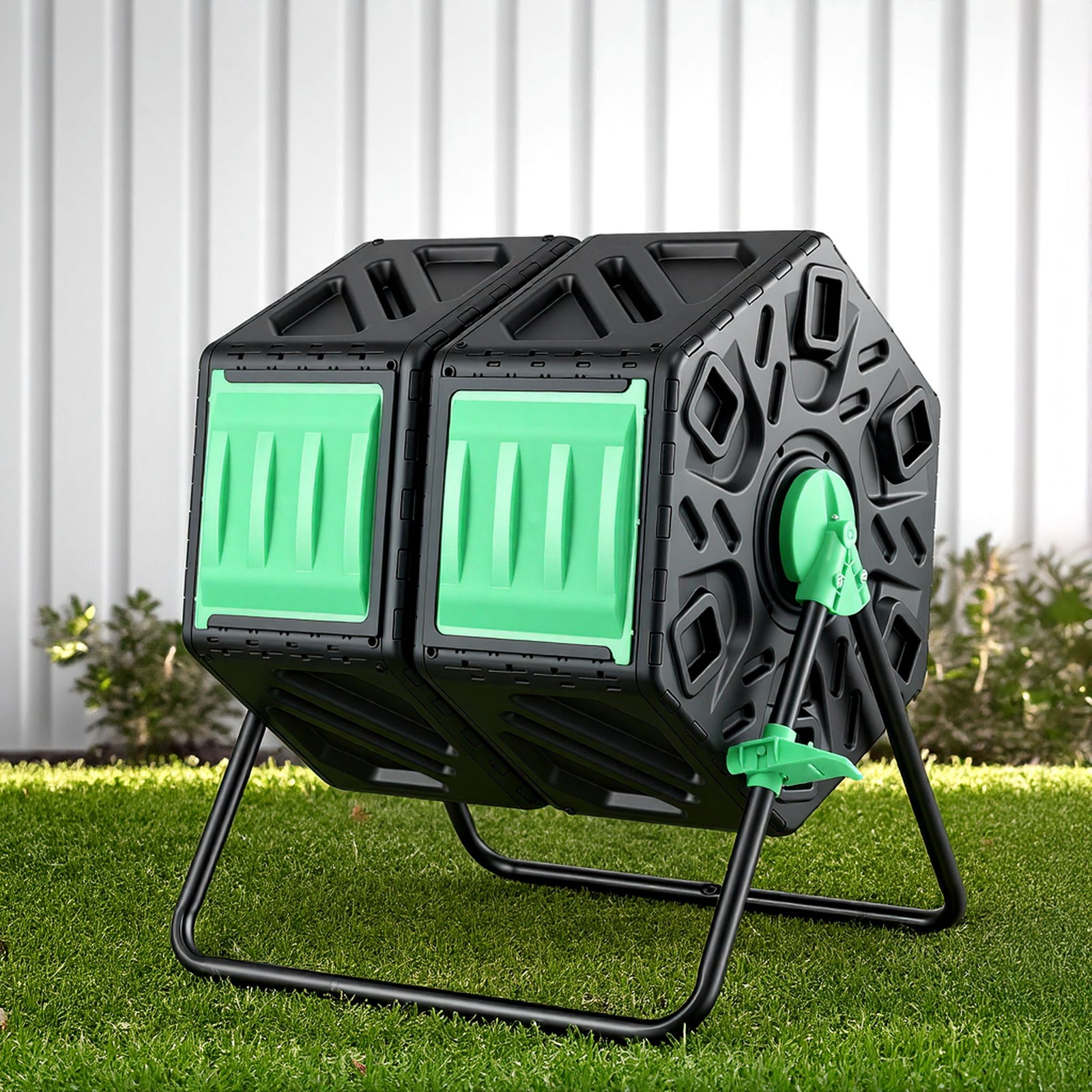Dual Chamber Compost Tumbler | 130L Garden Food Waste Composter