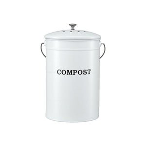 Gardeon Compost Bin Kitchen Compost Caddy Food Waste Bin Bench White