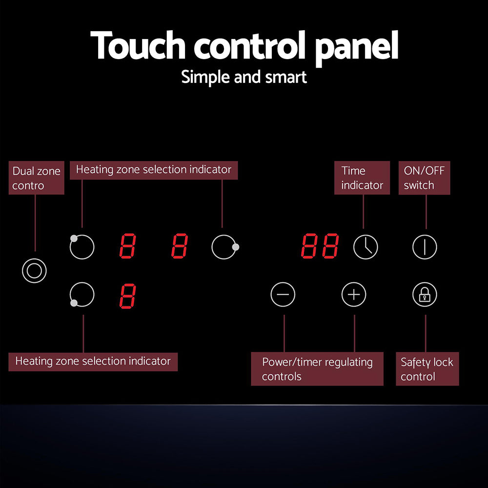 Electric Ceramic Cooktop | 60CM | 4 Burner Hob | Touch Control | 5200W