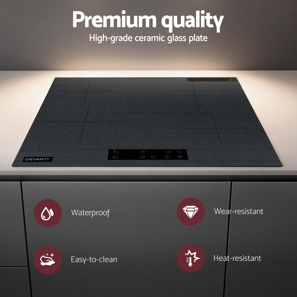 Electric Ceramic Cooktop 60cm | Touch Control | Grey