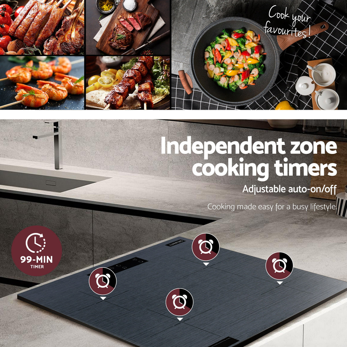 Electric Ceramic Cooktop 60cm | Touch Control | Grey