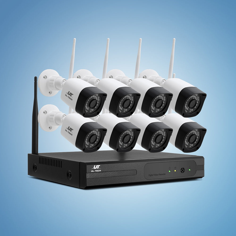 UL-tech Wireless CCTV Camera | 3MP | 8CH | 8 Square Cameras
