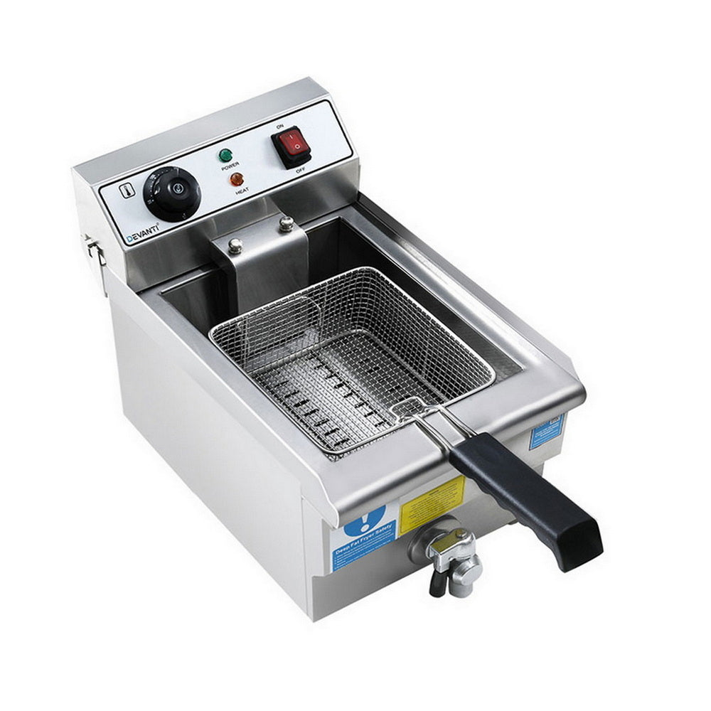 Electric Deep Fryer | 10L | 3000W | Stainless Steel | Basket + Lid