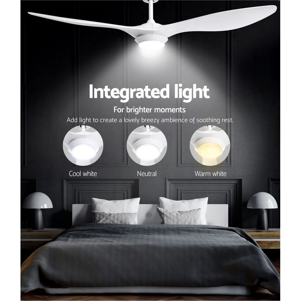52'' Ceiling Fan with Light & Remote DC Motor | 3 Blades | 1300mm