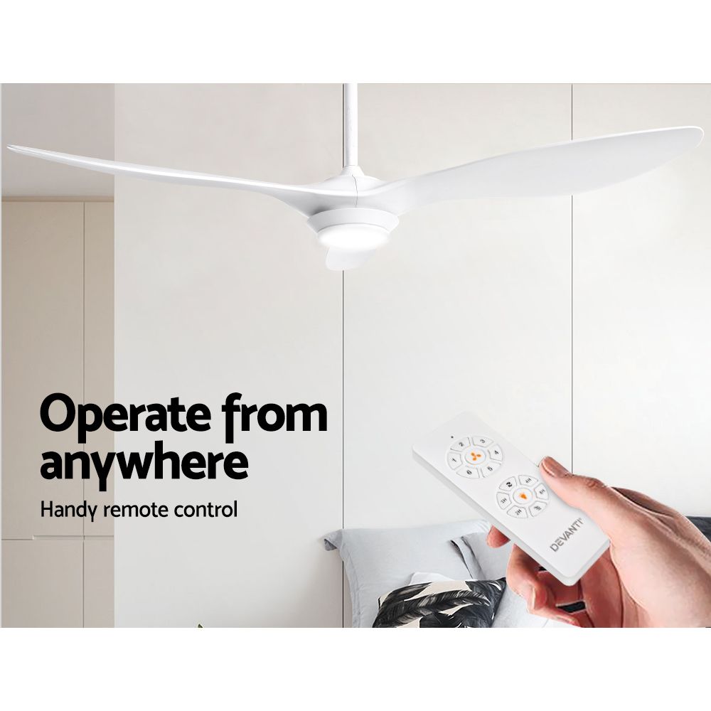 52'' Ceiling Fan with Light & Remote DC Motor | 3 Blades | 1300mm
