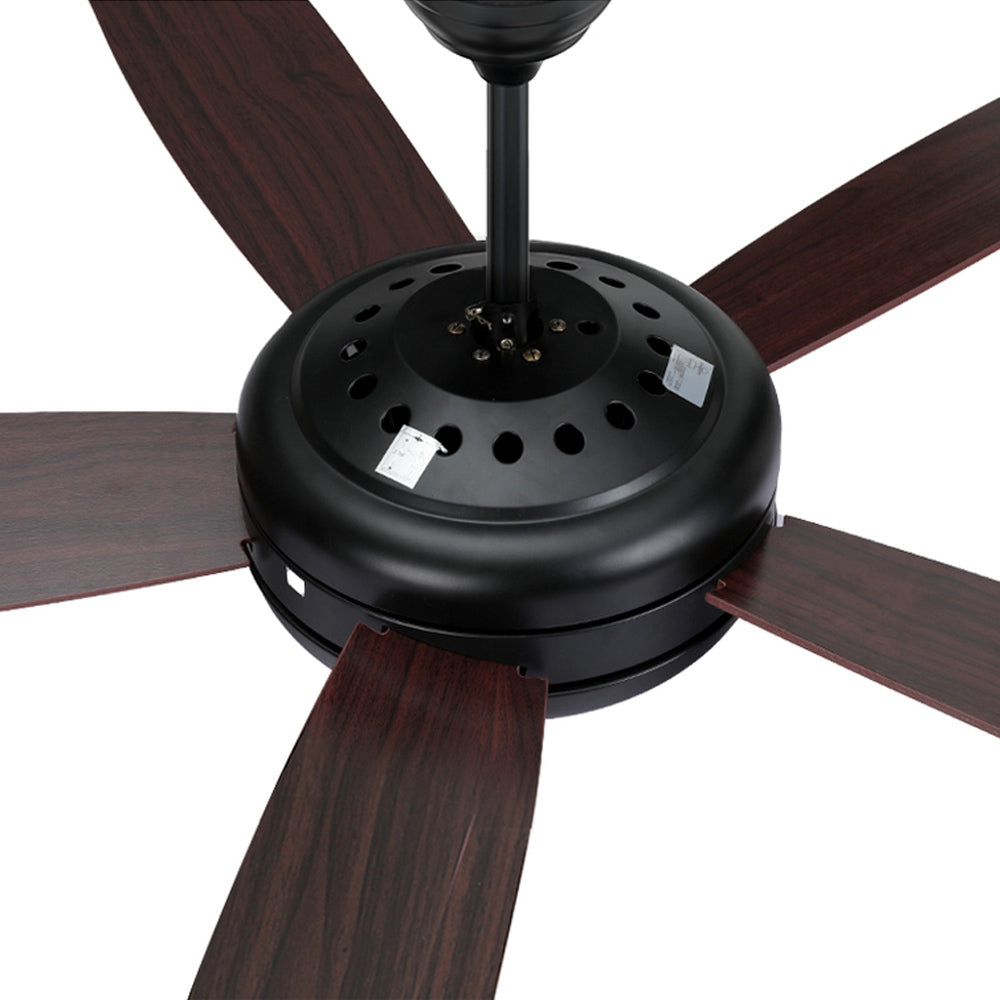 Devanti 52'' Ceiling Fan | AC Motor | 5 Blades | Light | Dark Wood