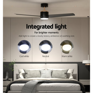 Ceiling Fan | 52 Inch | DC Motor with Light & Remote | Black