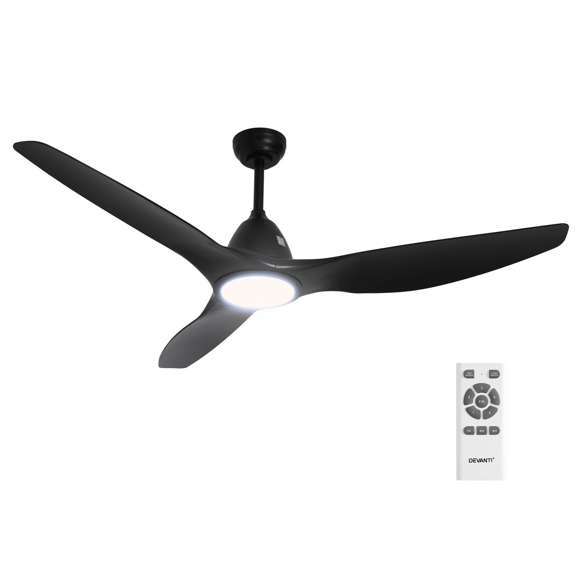 Ceiling Fan | 64 Inch | DC Motor with Light & Remote | Black
