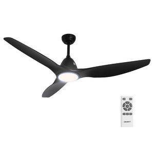 Ceiling Fan | 64 Inch | DC Motor with Light & Remote | Black