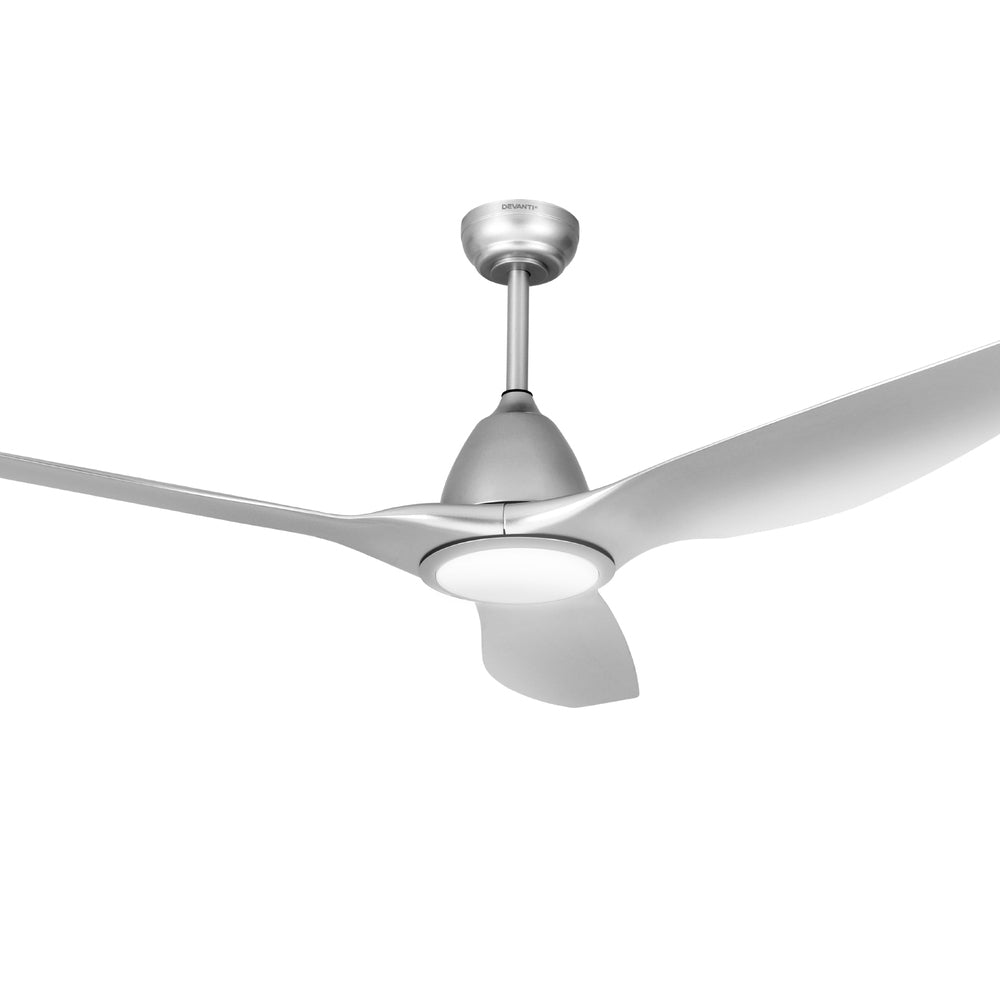 Ceiling Fan | 64 Inch | DC Motor with Light & Remote | Silver