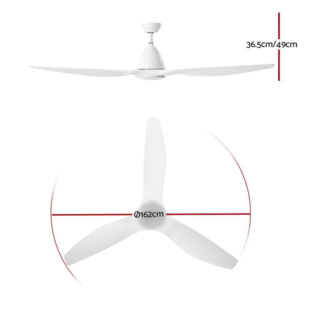 64'' Ceiling Fan with LED Light & Remote | DC Motor | 3 Blades