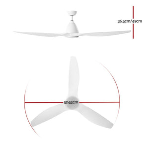 64'' Ceiling Fan with LED Light & Remote | DC Motor | 3 Blades