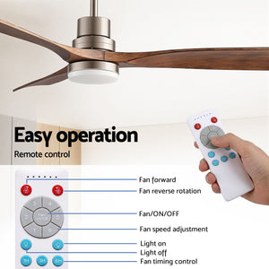 52 Inch Ceiling Fan with Light | DC Motor | Remote & App Control | Timber Blades