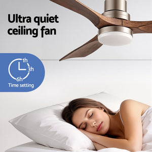 52 Inch Ceiling Fan with Light | DC Motor | Remote & App Control | Timber Blades