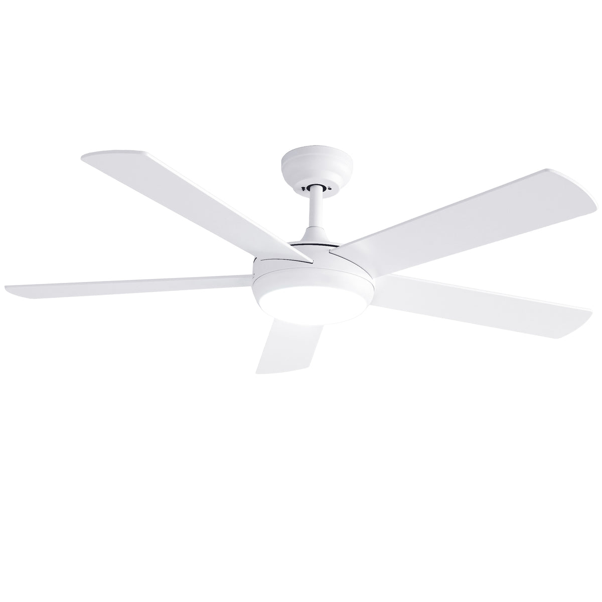 52 Inch Ceiling Fan with Light | 5 Blades | DC Motor | Remote | White