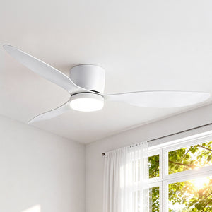52 Inch Ceiling Fan with Light | 3 Blades | DC Motor | Remote | White