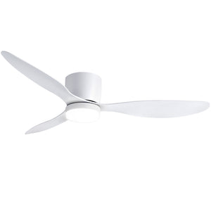 52 Inch Ceiling Fan with Light | 3 Blades | DC Motor | Remote | White