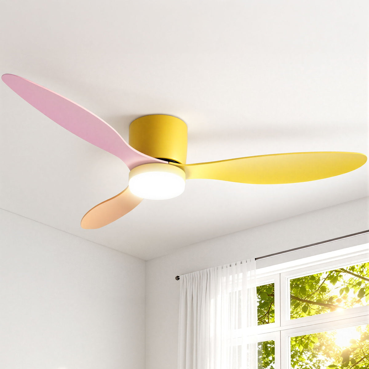 52 Inch Ceiling Fan with Light | 3 Blades | DC Motor | Remote | Multicolour