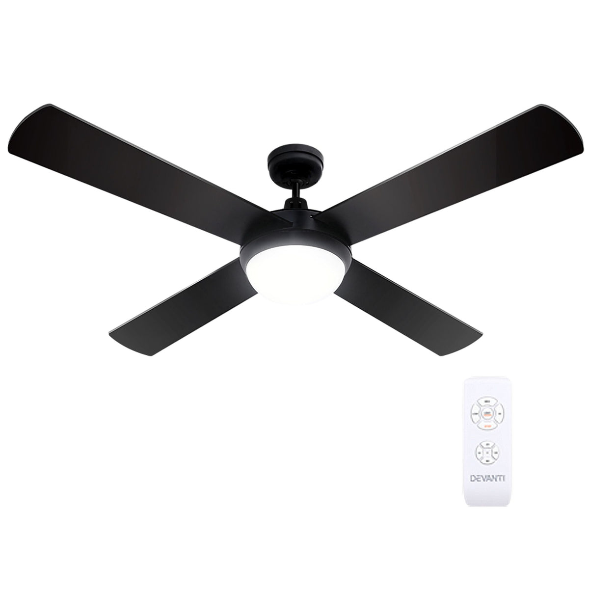 52'' Ceiling Fan w/Light & Remote | Black