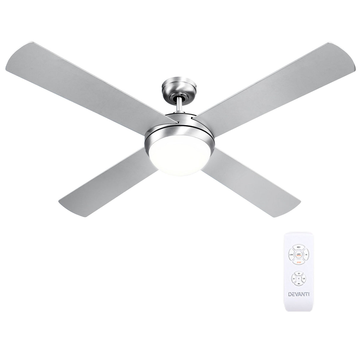 52'' Ceiling Fan w/Light & Remote | Silver