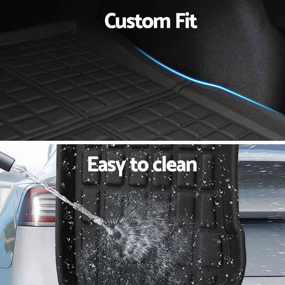 Tesla Model 3 Highland 2024 Boot Liner | Rear Frunk Cargo Trunk Mats | Weisshorn