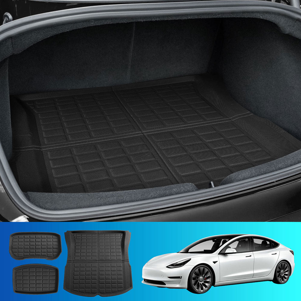 Tesla Model 3 Highland 2024 Boot Liner | Rear Frunk Cargo Trunk Mats | Weisshorn